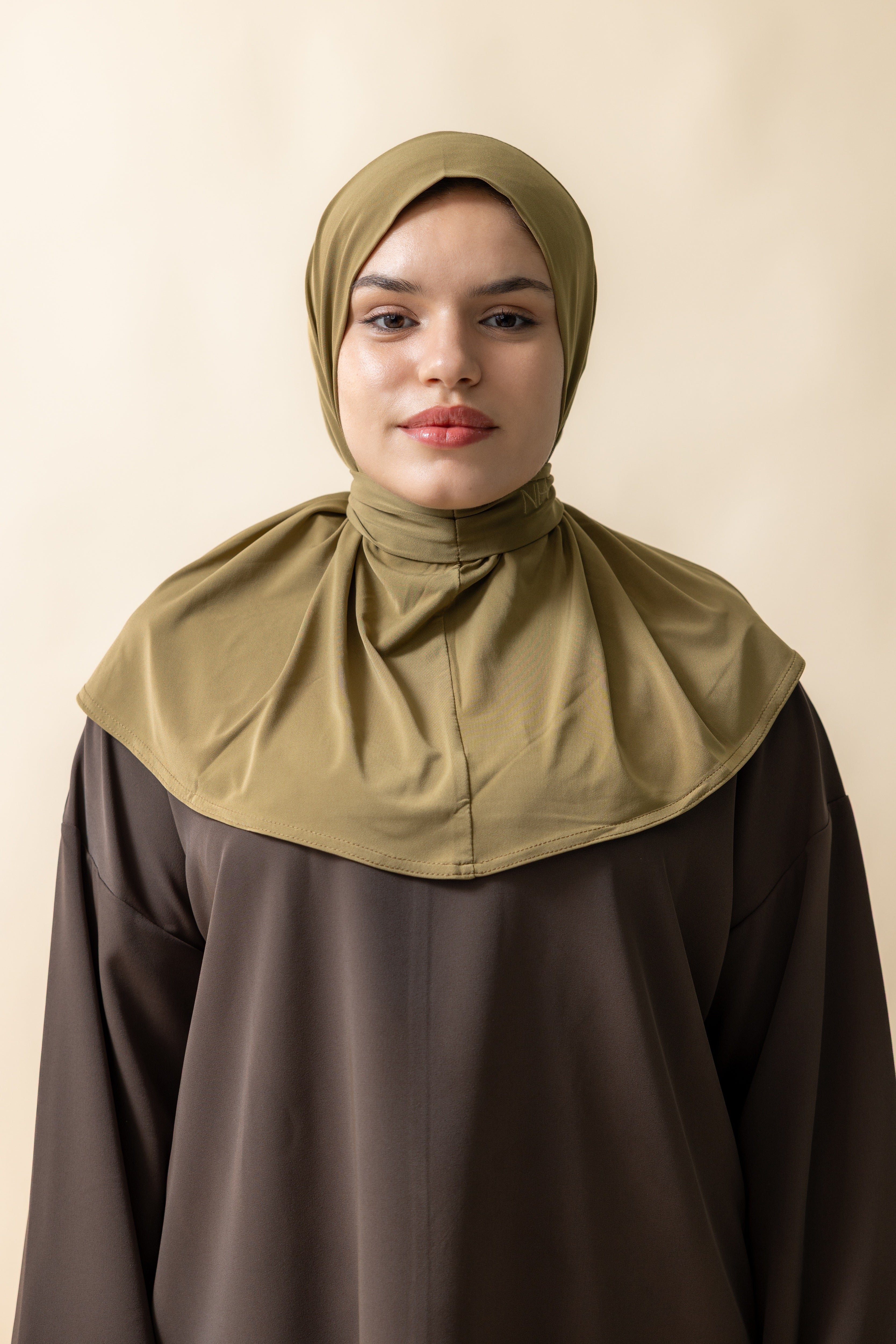 Premium Jersey Instant Hijab – Olive Green