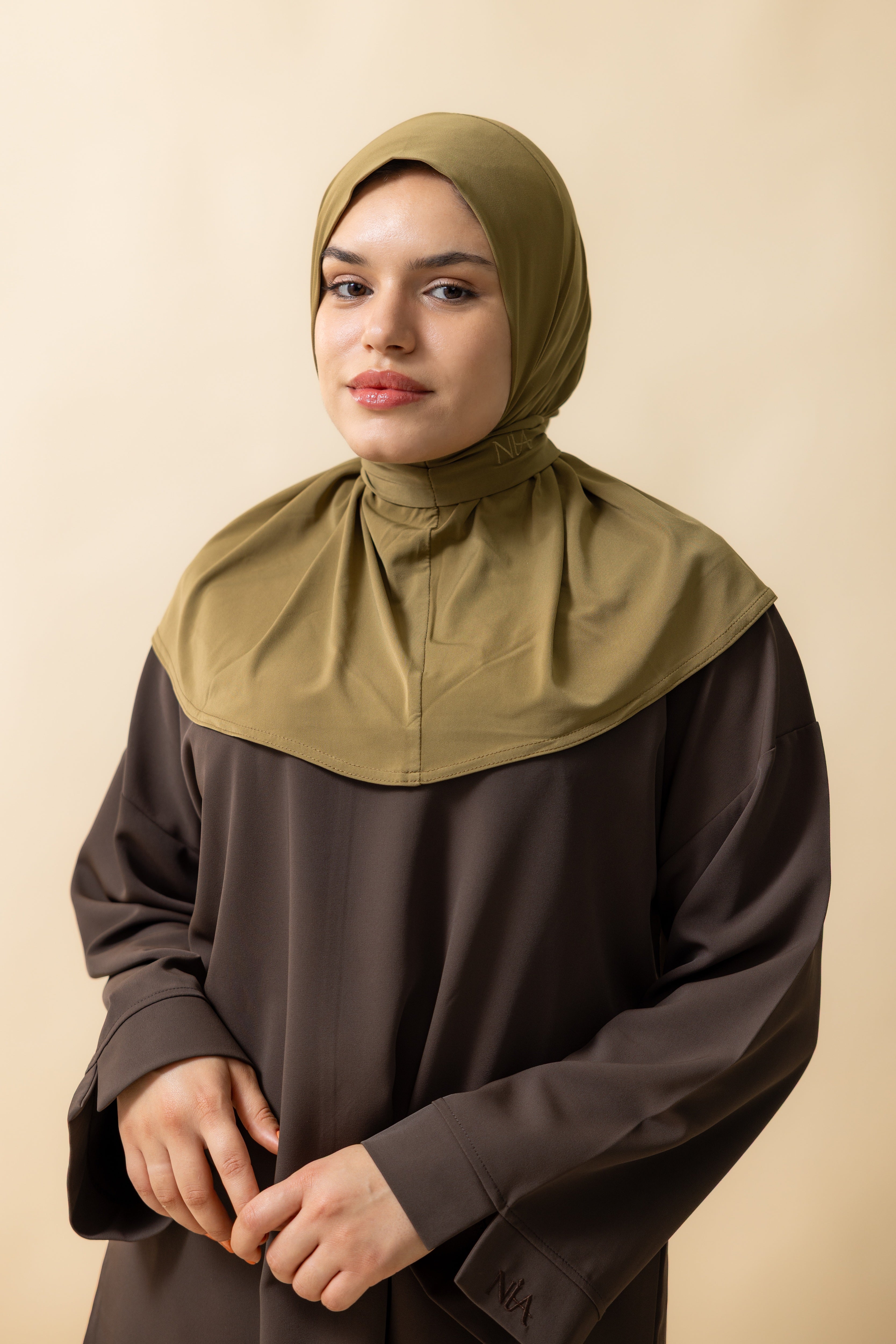 Premium Jersey Instant Hijab – Olive Green