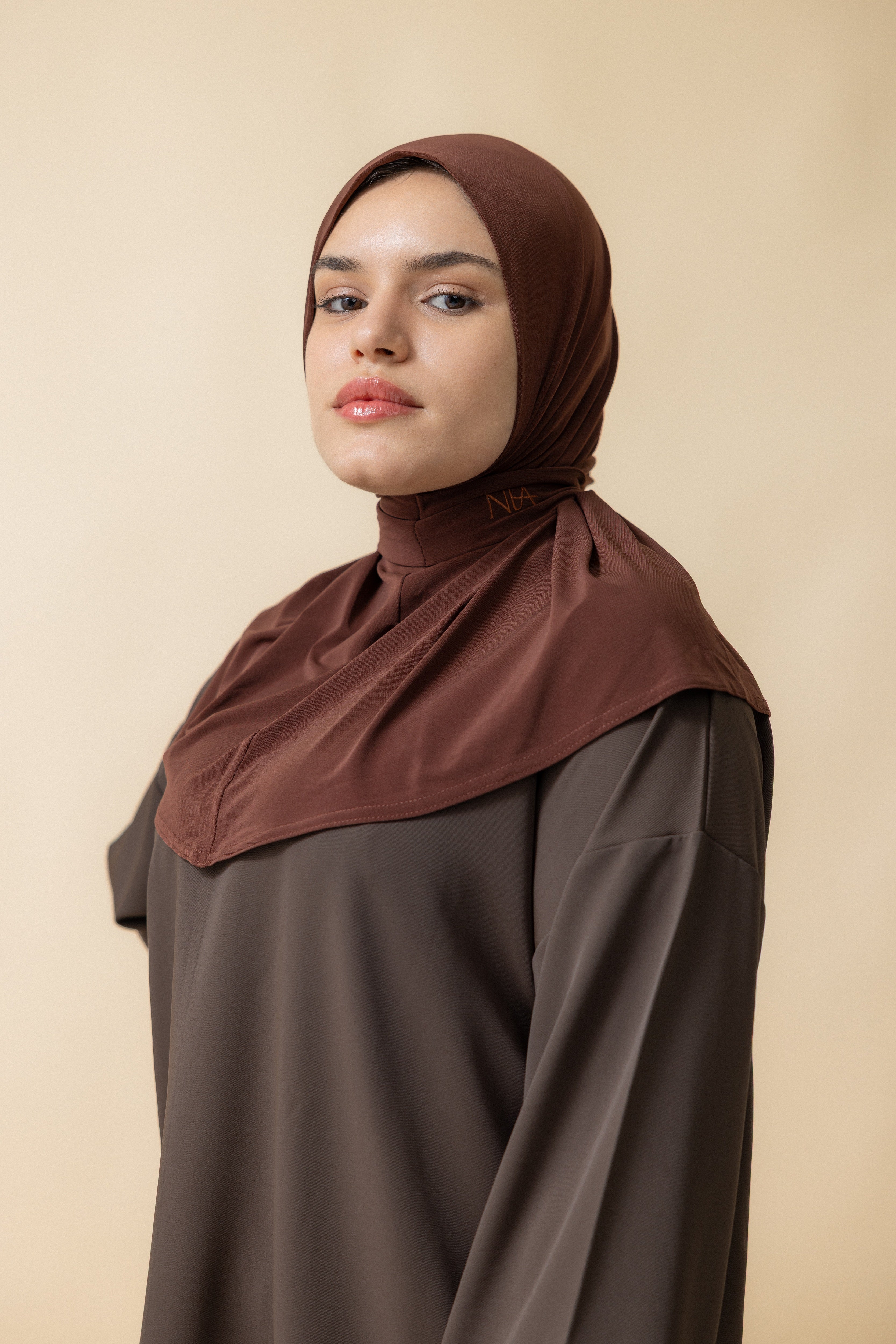 Premium Jersey Instant Hijab – Coffee (Brown)