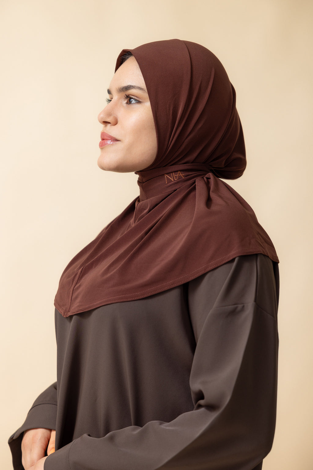 Premium Jersey Instant Hijab – Coffee (Brown)