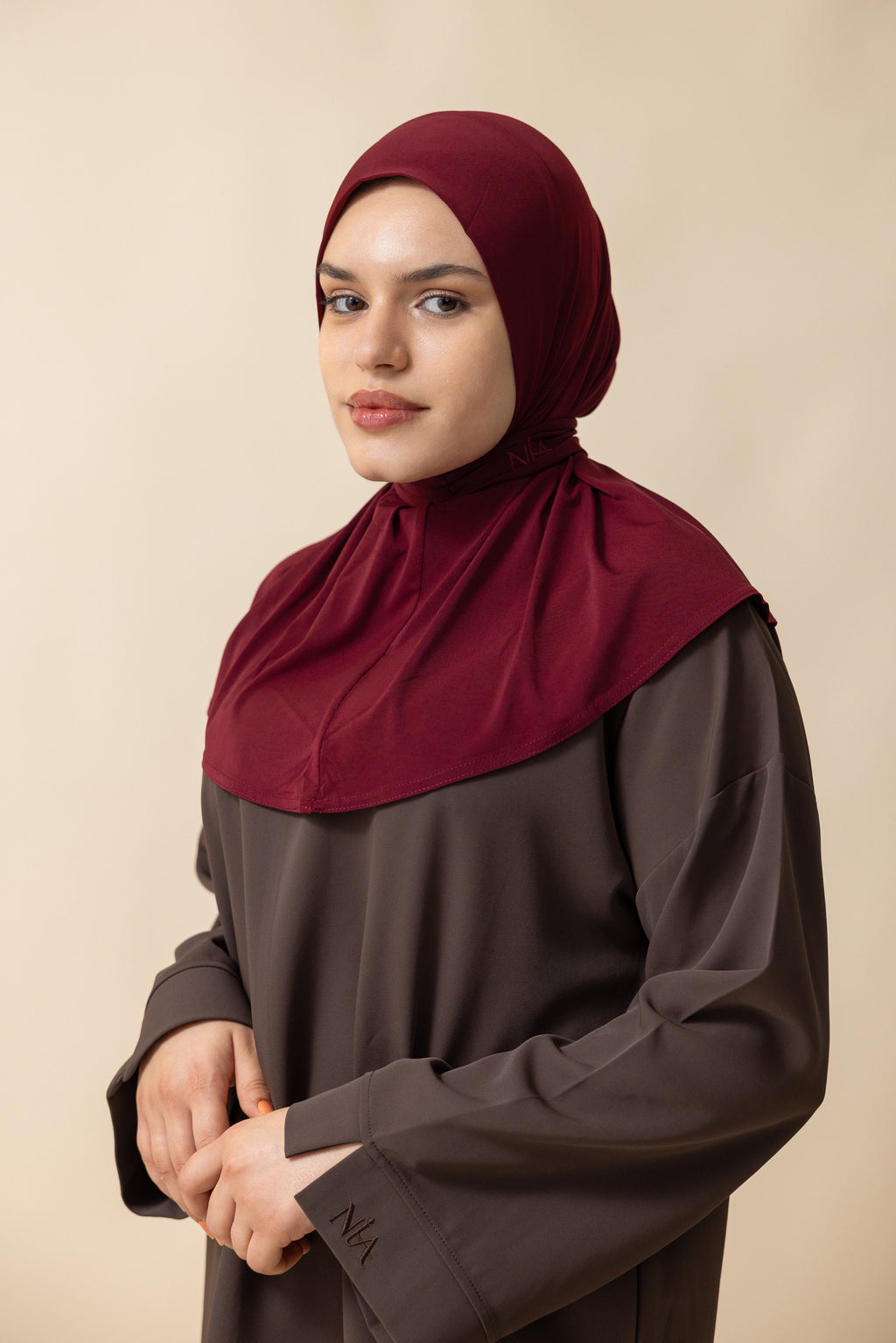 Premium Jersey Instant Hijab – Wine Red