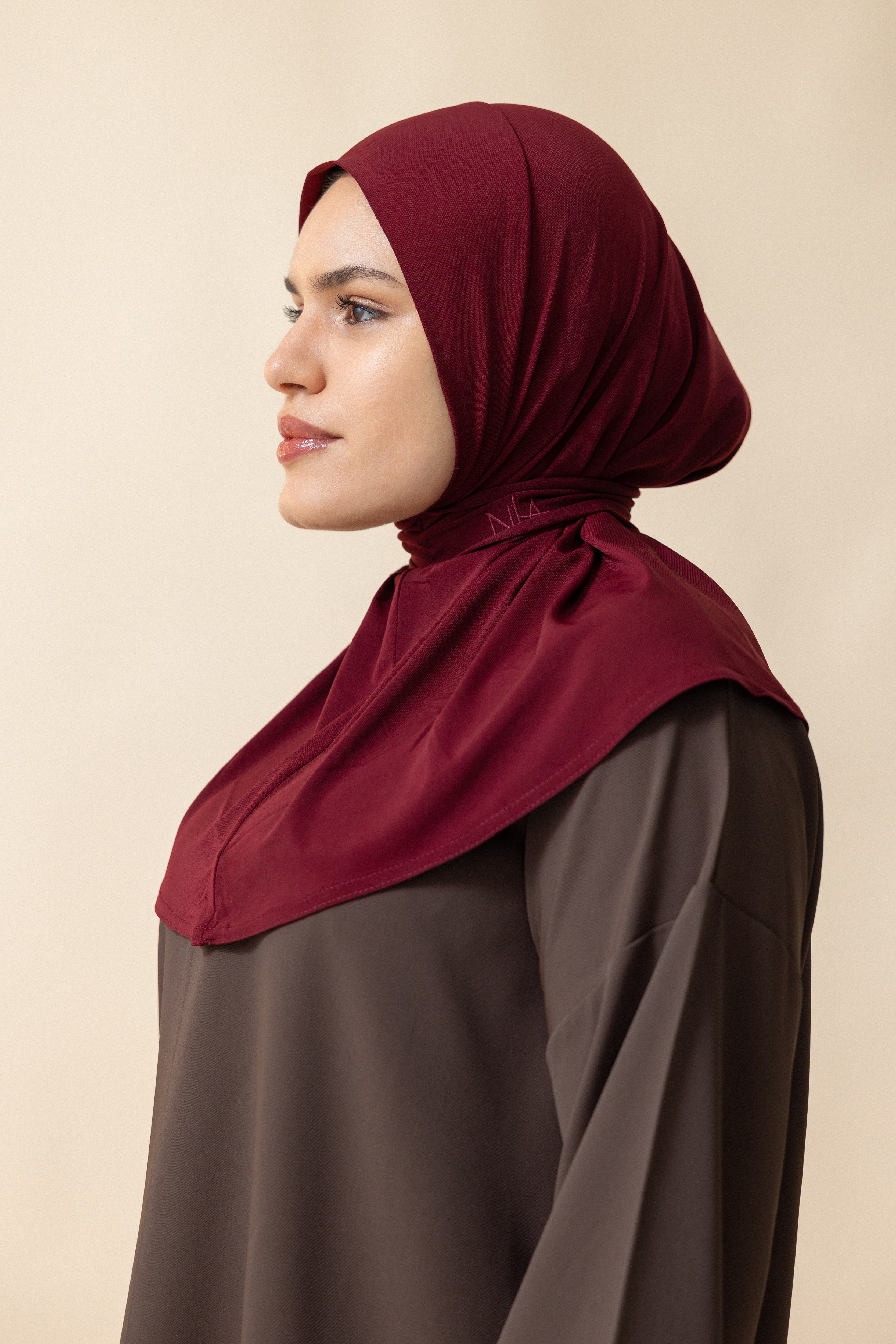 Premium Jersey Instant Hijab – Wine Red