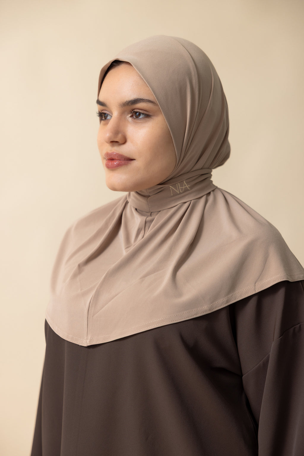 Premium Jersey Instant Hijab – Khaki