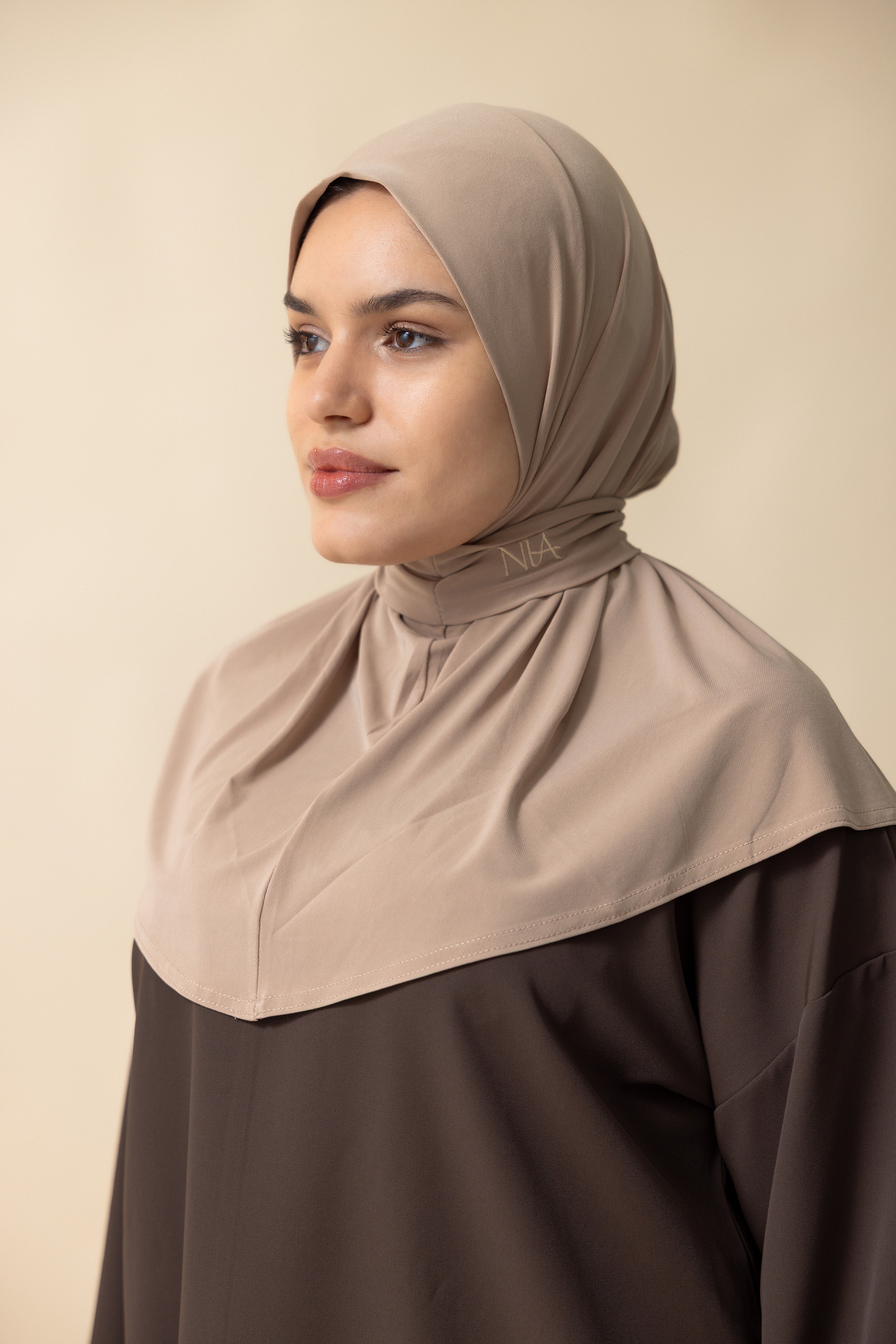 Premium Jersey Instant Hijab – Khaki