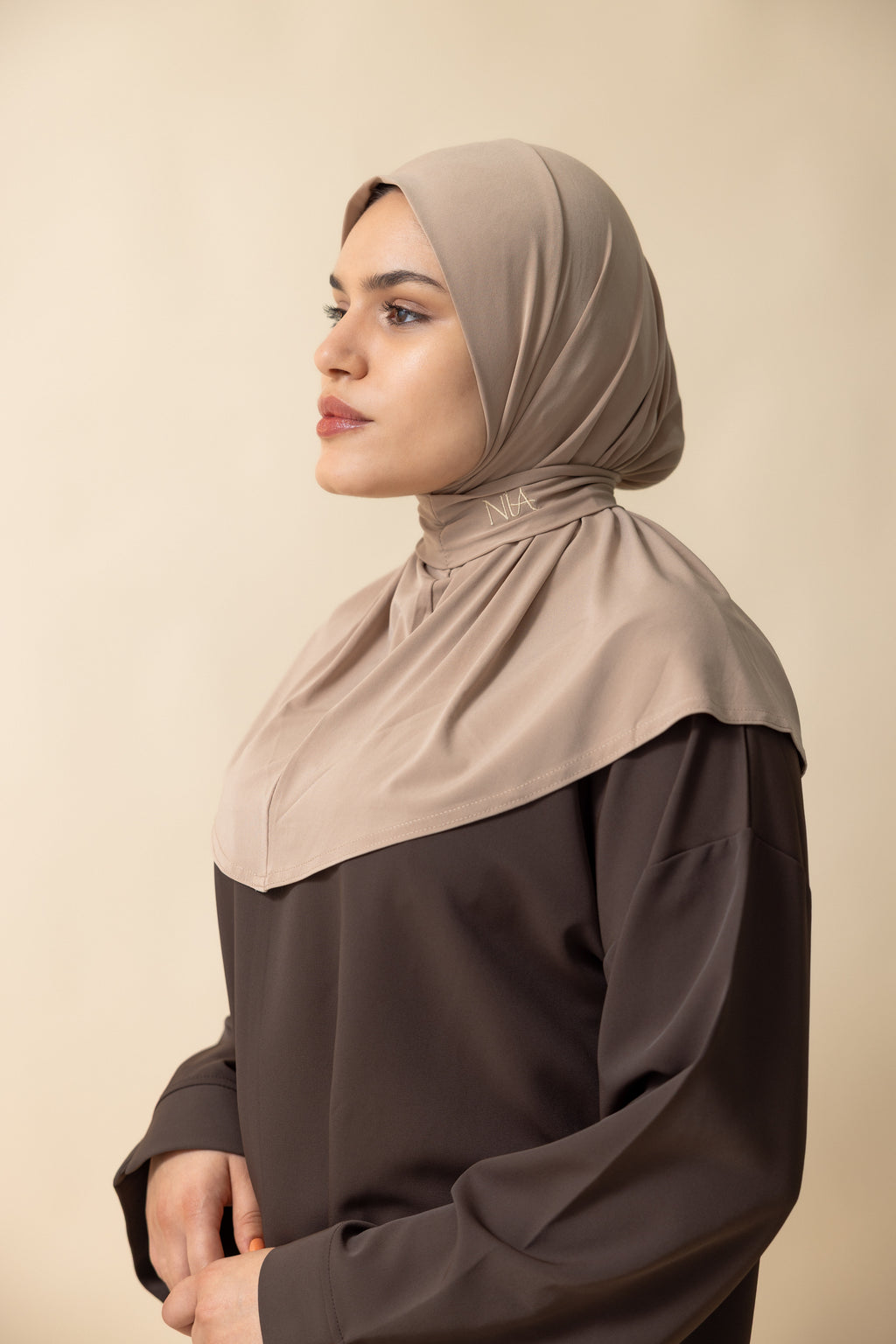 Premium Jersey Instant Hijab – Khaki