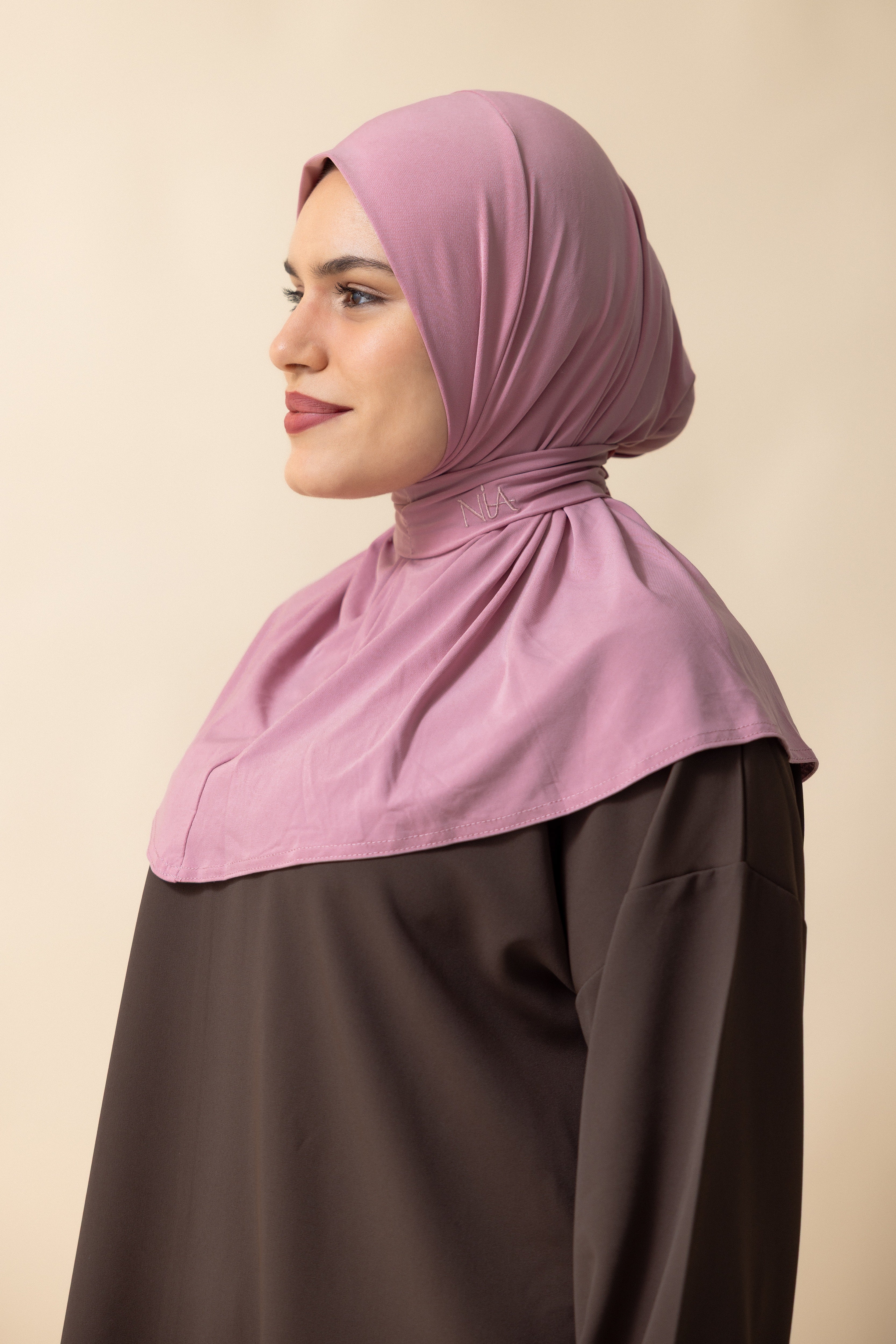 Premium Jersey Instant Hijab - Pink Purple