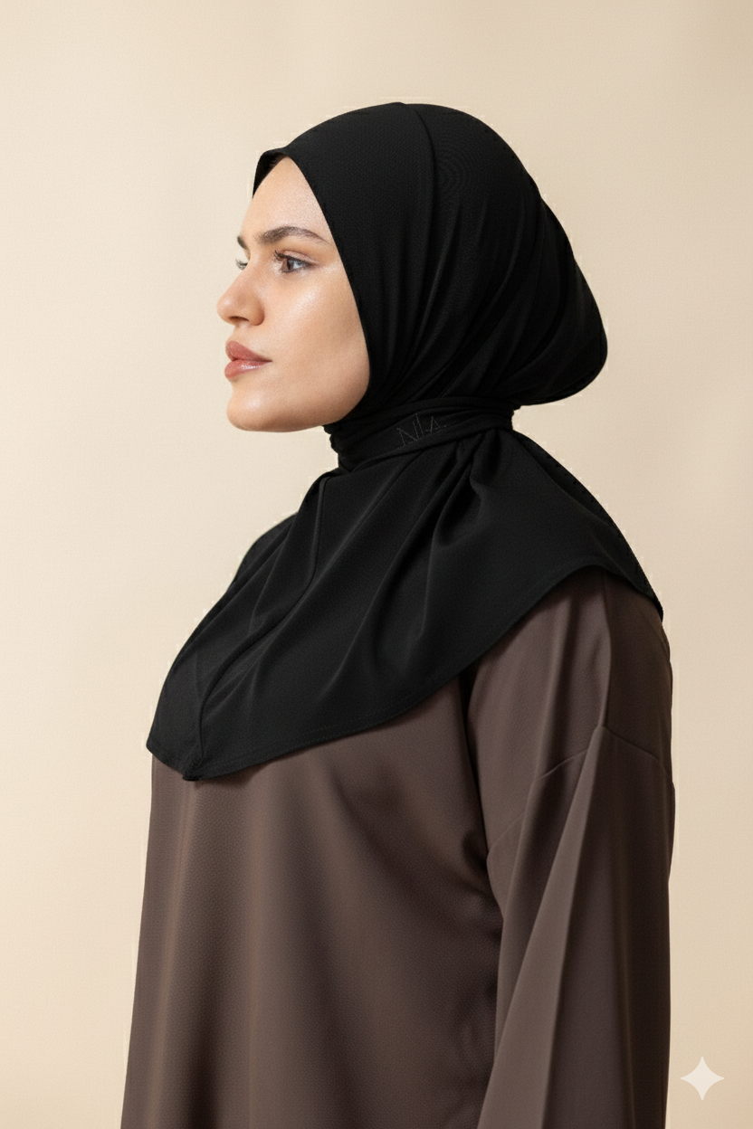 Premium Jersey Instant Hijab - Black